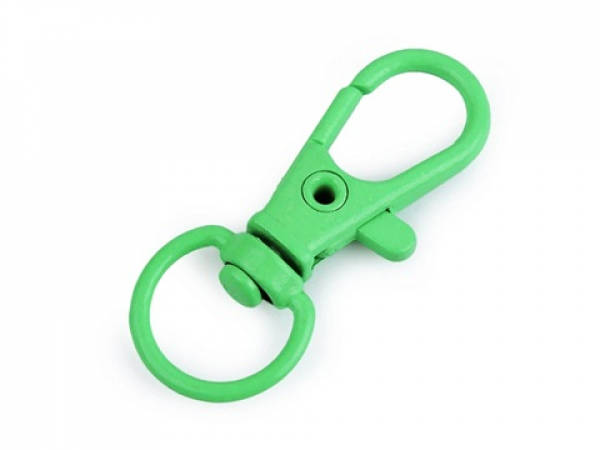 Metallkarabiner mit Wirbel, Durchzug 10 mm , hellgrün